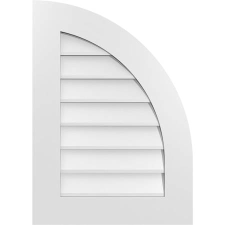 Ekena Millwork Quarter Round Top Right Surface Mount PVC Gable Vent w/ 3-1/2"W x 1"P Standard Frame, 20"W x 28"H GVPQR20X2801SN